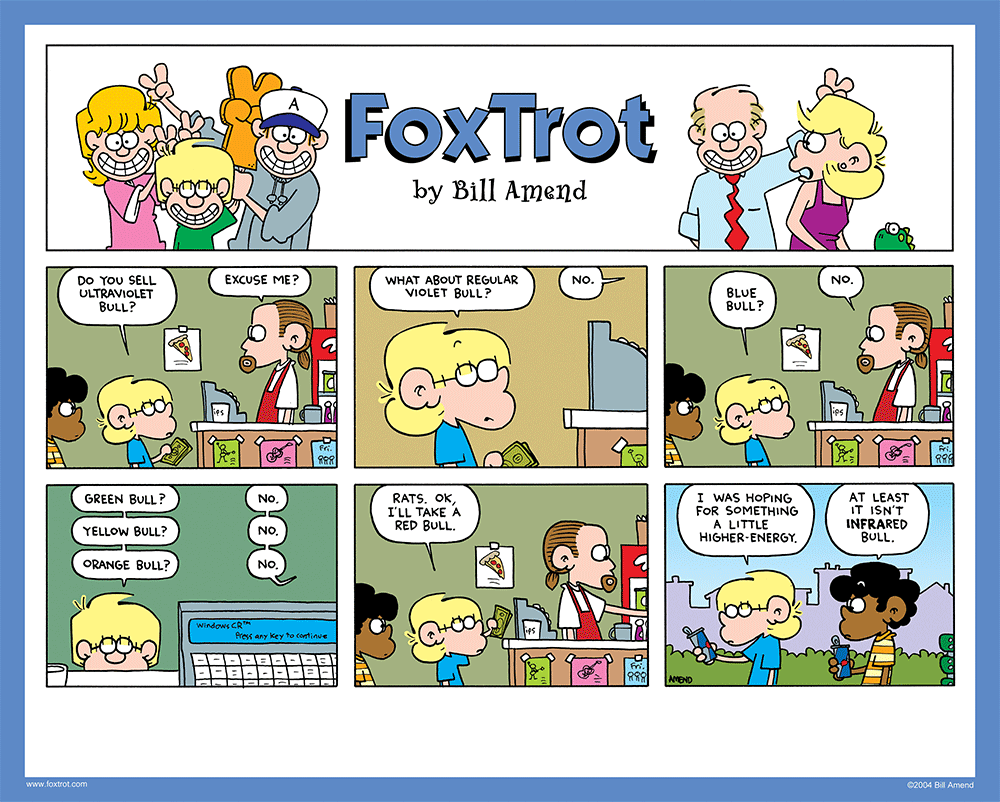 "UV Bull" Signed Print - FoxTrot Comic by Bill Amend