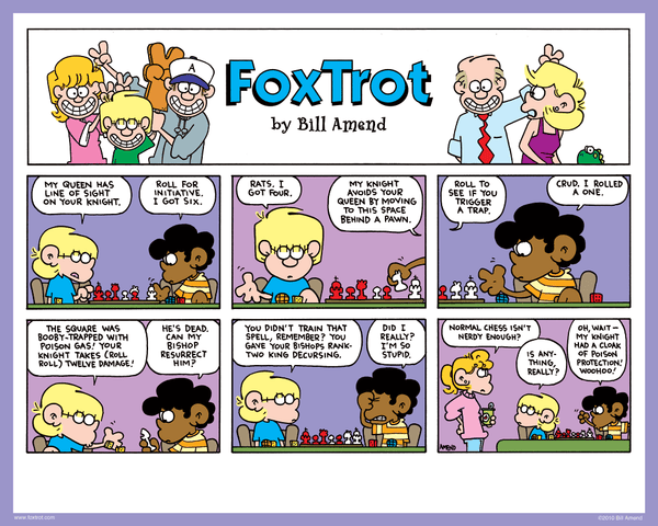 FoxTrot comic strip merch by Bill Amend - Signed Print: D&D Chess | Tabletop Gaming, Chess, Geeky, Gaming, Jason, Marcus, DnD, Dungeons and Dragons