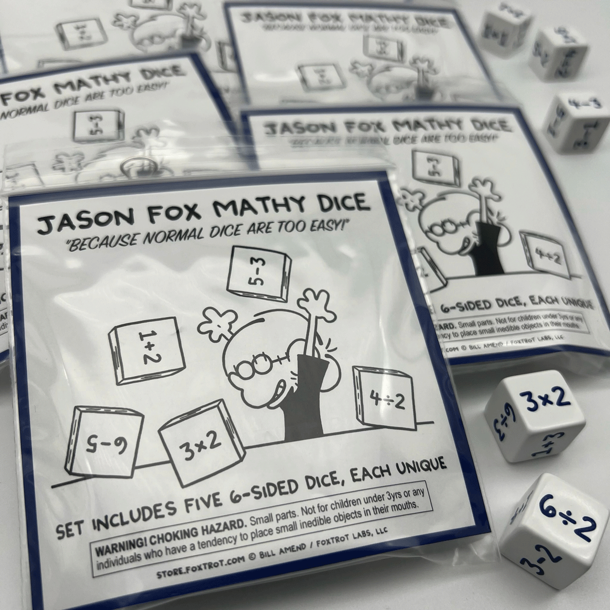 Math Dice - Jason Fox Mathy Dice (Set of 5, 6-Sided Dice) – The