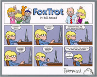 Official FoxTrot merchandise | 8x10 inch hand-signed comic print by Bill Amend. Printed on premium card stock, ideal for displaying as-is or in a frame. A great gift for computer gamers. | Goodnight Moon, Jason Fox, Doom, Minecraft, Computers, foxtrot comic, foxtrot comics, foxtrot comic strip, signed foxtrot prints, signed comic prints, comic strips, signed prints, comics, cartoons