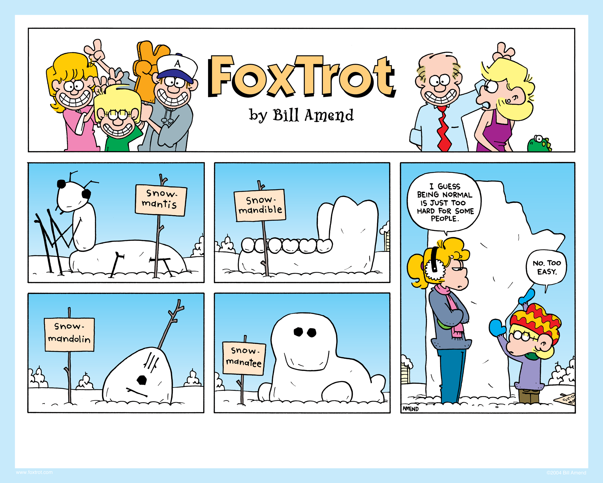 Snowmanitoba Signed Print Foxtrot Comic By Bill Amend The Foxtrot Store 