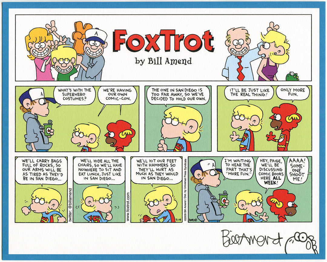 Comic Con Fun Signed Print Foxtrot Comic By Bill Amend The