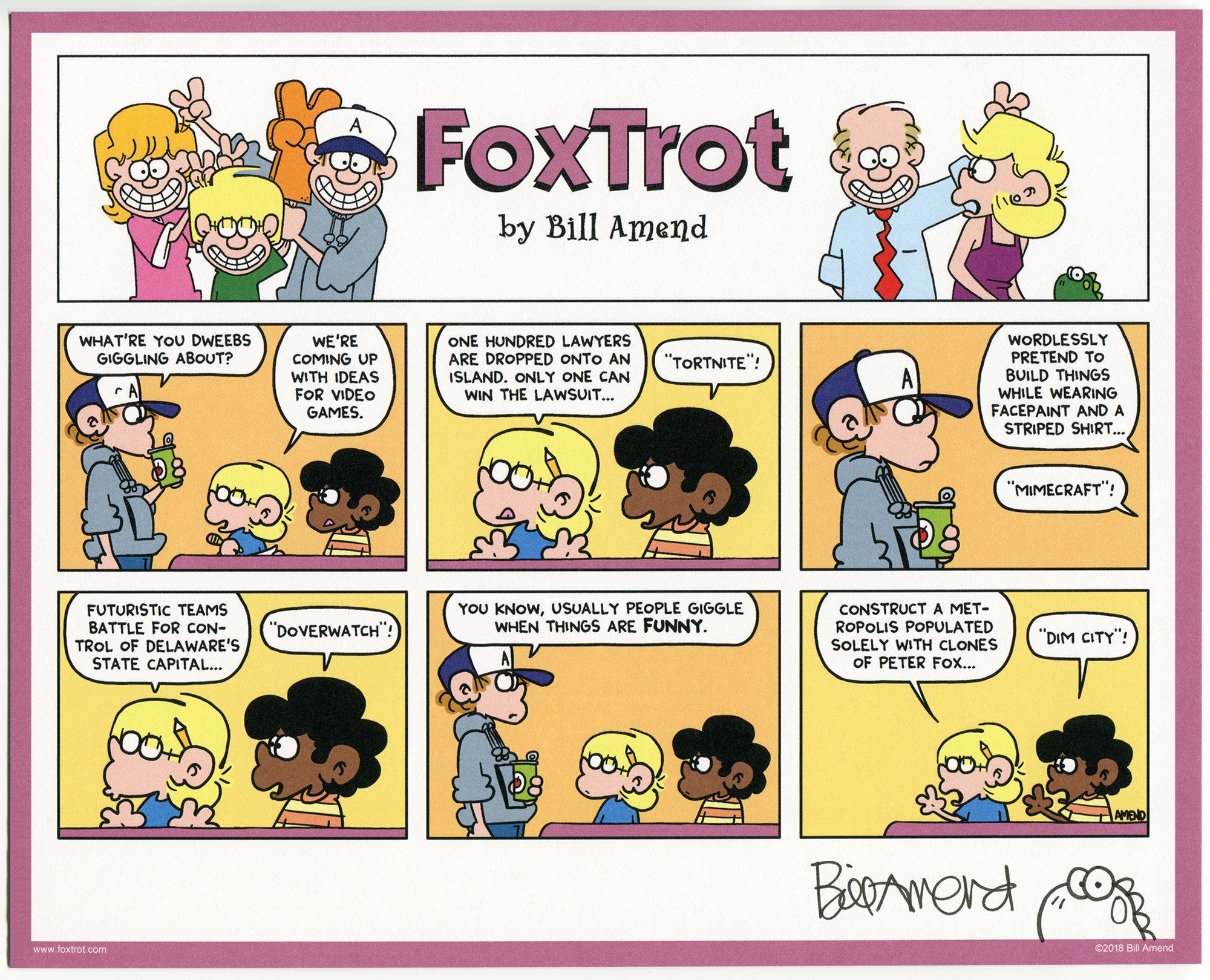 Dim City Signed Print Foxtrot Comic By Bill Amend The Foxtrot Store 
