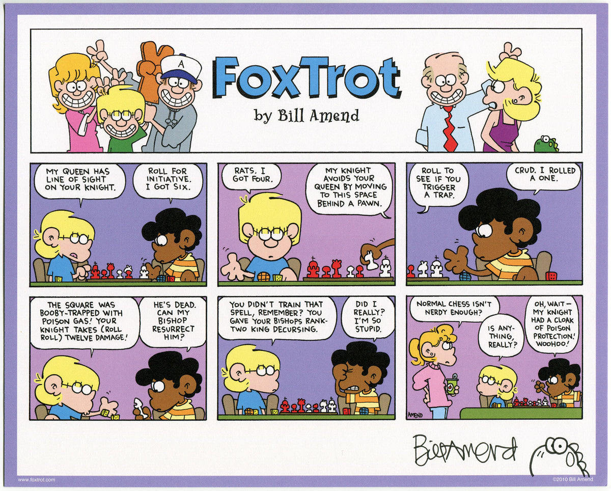 Dandd Chess Signed Print Foxtrot Comic By Bill Amend – The Foxtrot Store