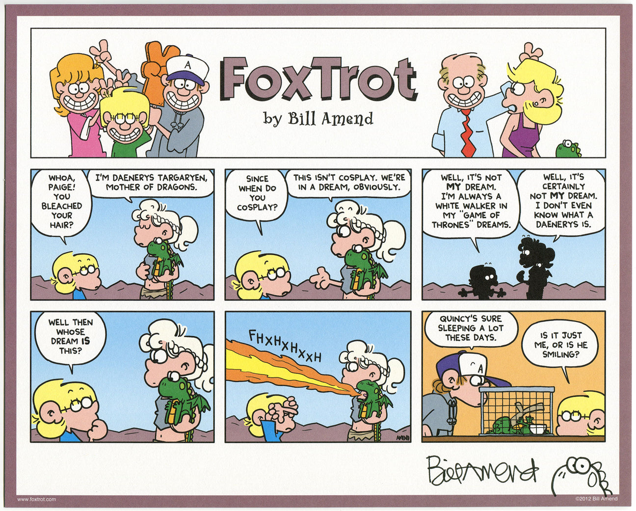 Dragon Dreams Signed Print Foxtrot Comic By Bill Amend The