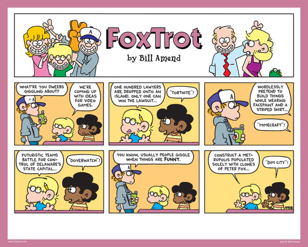 FoxTrot comic strip merch by Bill Amend - Signed Print: Dim City | Gaming, Video Games, Jason, Marcus
