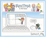 "Minecrafty" Signed FoxTrot comic strip by Bill Amend - Jason Fox: Real Minecraft goes way faster, Marcus. Marcus: This mouse is a little hard to move, ok?!