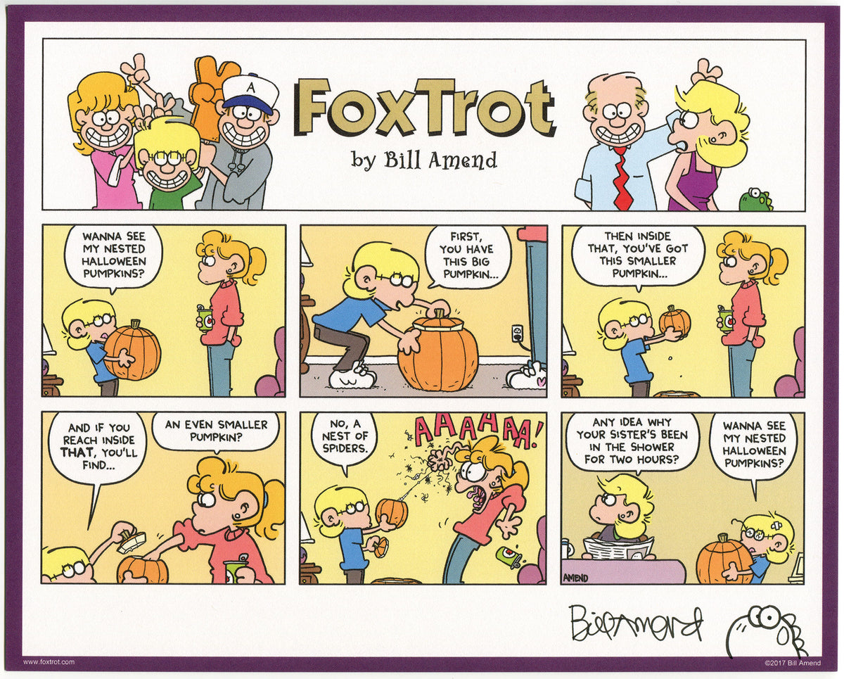 Nested Pumpkins Signed Print Foxtrot Comic By Bill Amend The Foxtrot Store 