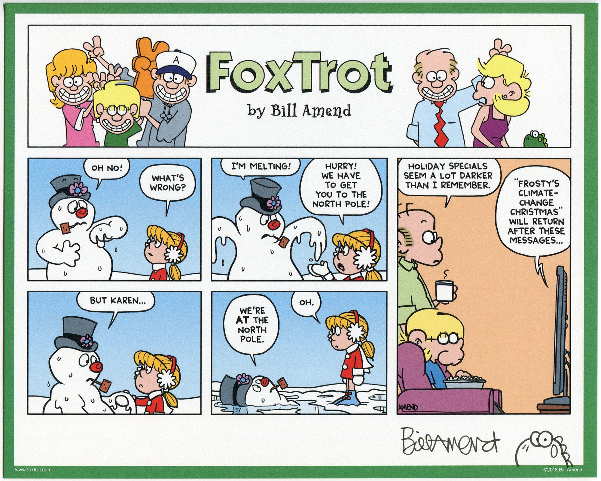 Not So Frosty Signed Print Foxtrot Comic By Bill Amend The Foxtrot Store