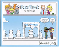 "Printer Wonderland" Signed FoxTrot comic strip by Bill Amend - Marcus: Your sister's making that face again. Jason Fox: She's just jealous.